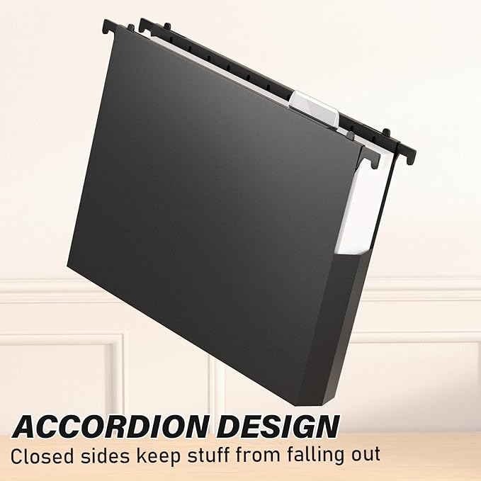 Plastic Hanging File Folders Letter Size,Heavy Duty 2" Expandable File Folder with Tabs,12 Pack Reinforced Expanding Hanging Folder,File Cabinet Folder,Extra Capacity Hanging Organizer for Home Office