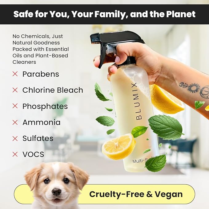 Multi-Surface Cleaner Refill Tablets – 6 Count | Fresh Lemon Scent | Eco-Friendly, Biodegradable, Plastic-Free Cleaning Refills for Spray Bottles – All-Purpose Household Use