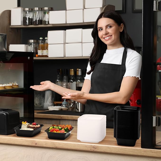 Meal Prep Containers 28oz, 50 Pack (100-Piece) Reusable Food Storage Containers with Lids Microwave, Freezer, Dishwasher Safe - Leakproof & BPA Free Durable Plastic Bento Box for Adult