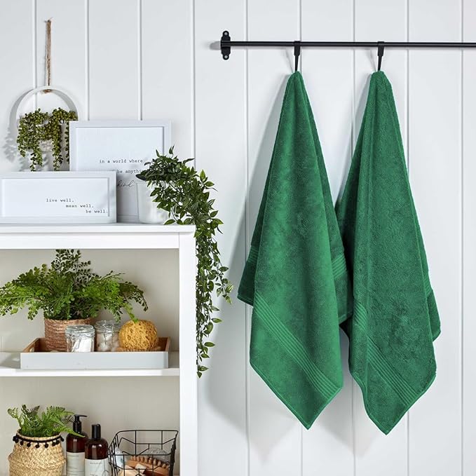 Christy Supreme Hygro 6 Piece Towel Set | Spruce Green | 100% Luxury Supima Cotton | Ultra Soft | Super Absorbent | 650GSM | 2 Bath Towels 2 Hand Towels 2 Face Cloths