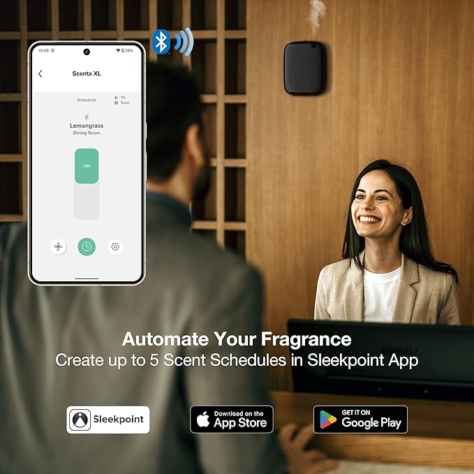 Airversa Waterless Essential Oil Diffuser (400 mL Capacity) Starter Kit 200mL Fragrance Scent Oils, Up to 2000 sq ft Aromatherapy Smart Scent Air Machine for Home, Large Room, Office, ANW Kit Black