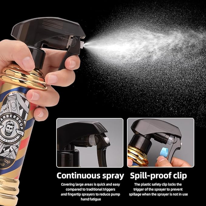 Barber Spray Bottle, Barber Stylist Fine Mist Sprayer, Refillable Container & Spray Bottle for Hairdressing, Cleaning, Plants 6.76 ounce(Purple)