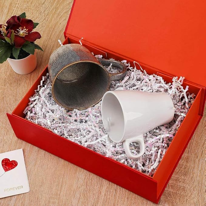 Red Gift Box for Presents 10.8x7.5x3.5 Inches Magnetic Gift Boxes with Lid Luxury Gift Box for Rectangle Collapsible for Bridesmaid, Wedding, Birthday Gift Packging