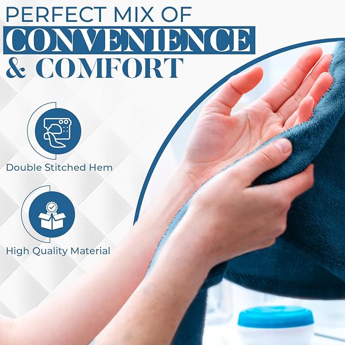 DAN RIVER 6-Pack Premium Hand Towels (16x28 Inches) - 100% Cotton, Ultra Soft, Lightweight, Highly Absorbent Towels for Bathroom, Spa, Gym, Salon, Hotel, and Travel - 550 GSM,Opal Blue