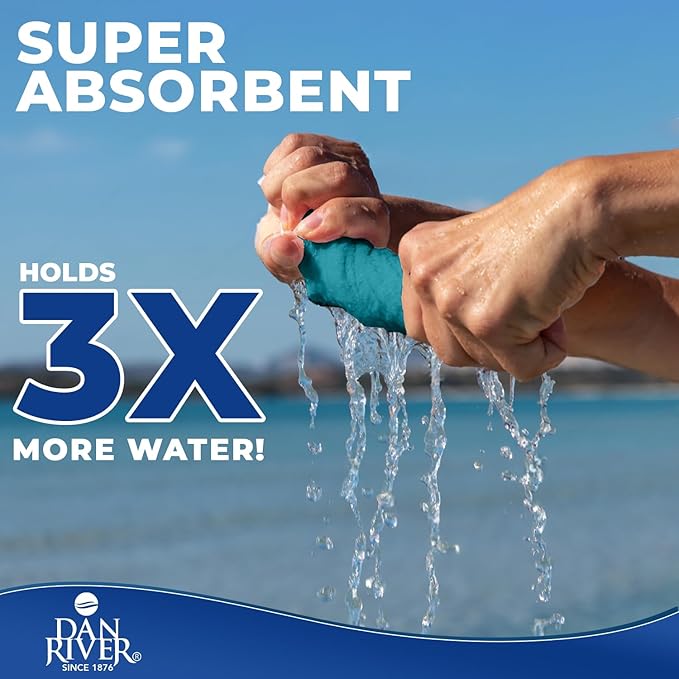 DAN RIVER 8 PC Luxury Bath Towels for Bathroom, 2 Bath, 2 Hand, and 4 Wash Cloths, 600 GSM 100% Ring Spun Cotton Towel Set, Highly Absorbent, Gym, Hotel, and Spa, Teal