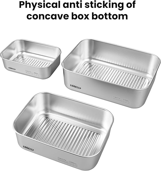 44oz Stainless steel food storage containers With lids，stainless steel snack containers，stainless steel lunch box，Easy Clean,Airtight & Leakproof for kitchen storage，Dishwasher safe（44oz/1300ml）