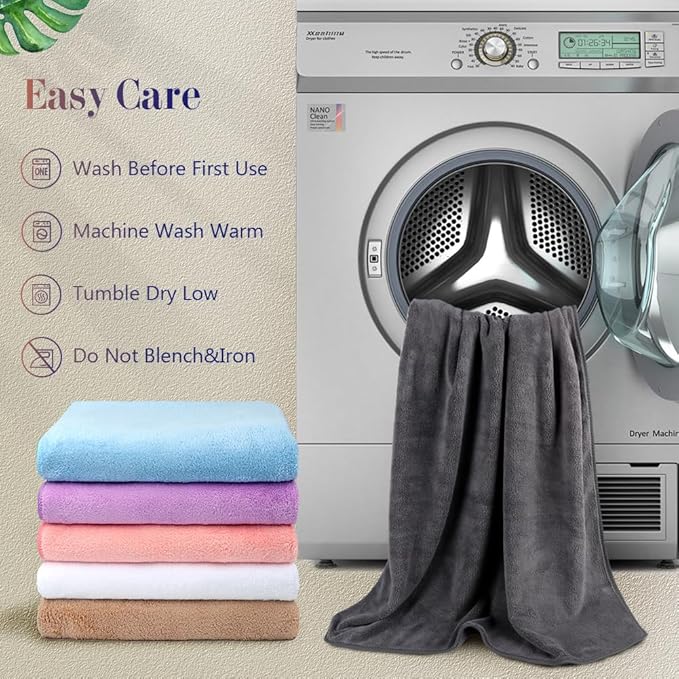 Orighty Bath Towels Pack of 6(24'' x 48'') - Soft Feel, Highly Absorbent, Quick Drying for Body, Sport, Yoga, SPA, Fitness - Multi-Color