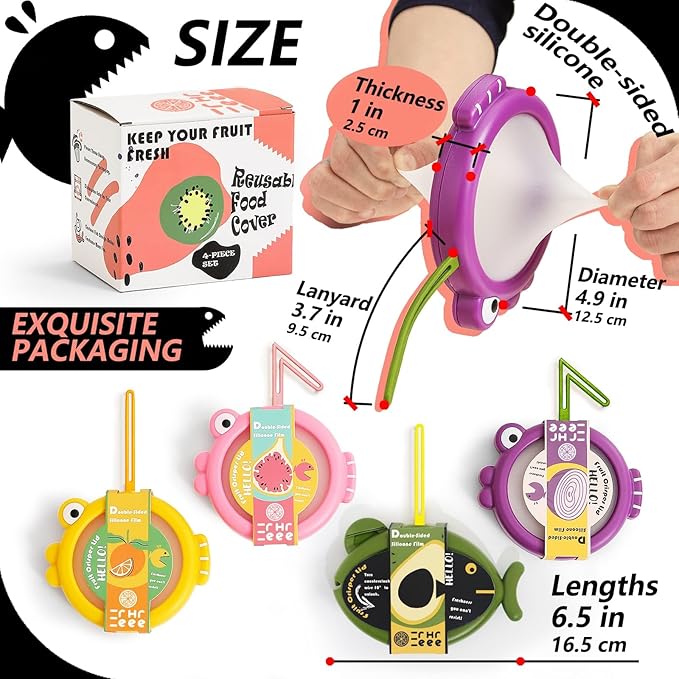 Avocado Saver, Onion Storage Container Set of 4, Reusable Fridge Bin for Garlic, Lemons, Potatoes, Food Fresh Keeper & Organizer