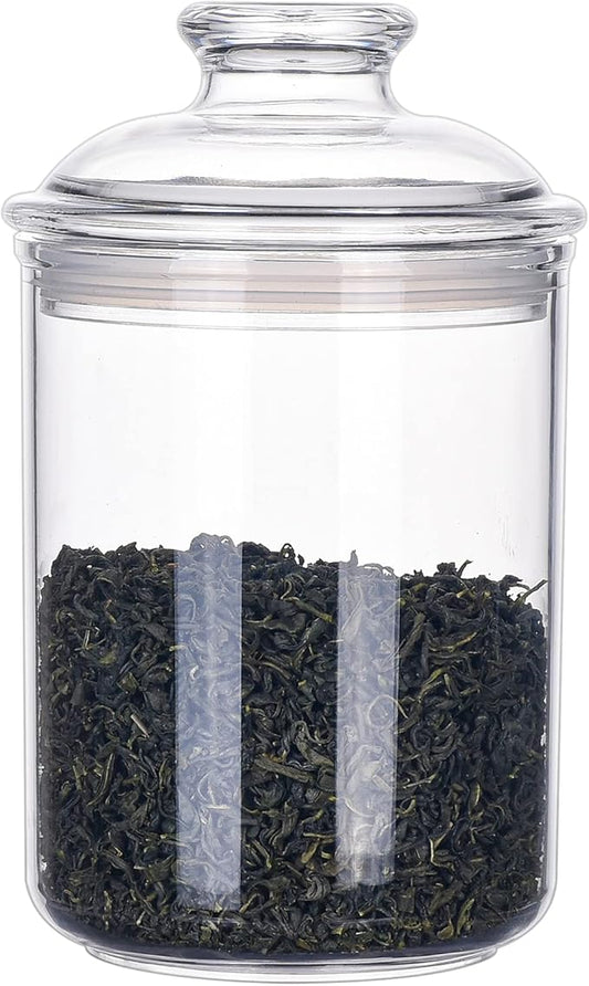 24oz Acrylic Storage Jar, Airtight Lid with Silicone Sealing Ring, Ideal Canister Container for Sugar, Tea, Spices, Herbs, Shells, Bath Salt, Christmas Decorative Apothecary Jars