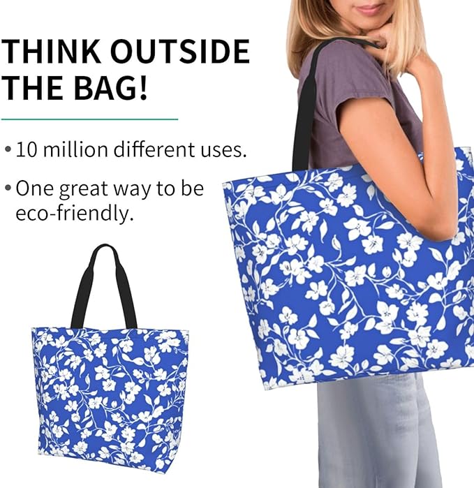 Tote Bag Shoulder Bags for Women Grocery Shopping Bag Reusable Bags Boho-Red Paisley 1