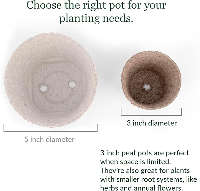 Jiffy Organic Seed Starting 3" Biodegradable Peat Pots (100 Pots)