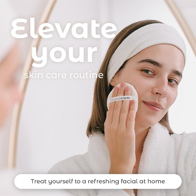 MainBasics Face Scrubber Exfoliator Pads (4-Pack) - Exfoliating Facial Cleansing Buffing Sponge