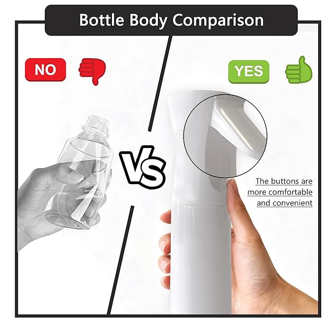 Spray Bottle for Hair Continuous Ultra Fine Mist (200ml) 360° Multi Spray Bottle for Plants, Cleaning, Skin Care Leakproof & Durable 1 Pack