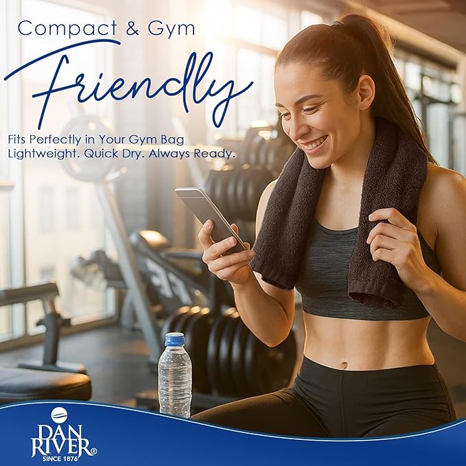 DAN RIVER 6-Pack Premium Hand Towels (16x28 Inches) - 100% Cotton, Ultra Soft, Lightweight, Highly Absorbent Towels for Bathroom, Spa, Gym, Salon, Hotel, and Travel - 550 GSM – Brown