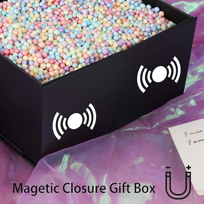 Black Gift Boxes 16 Pack,Large Gift Boxes in Bulk, Collapsible Gift Box with Lid Magnetic Closure, Packaging for Small Business, Parties, Boutiques, Bridesmaid Wedding (Black 12x12x6 inch Pack of 16)