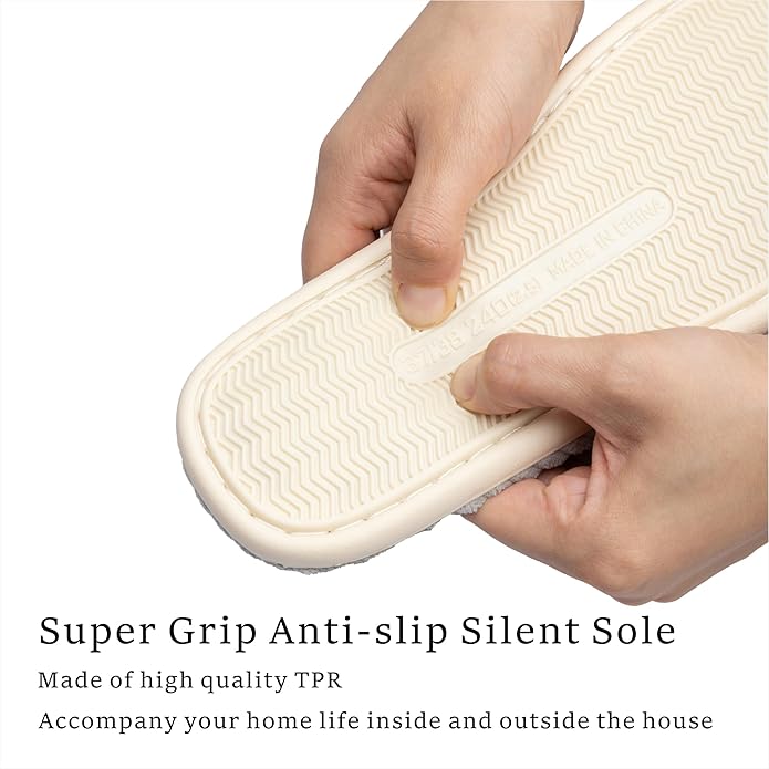 Chantomoo Slippers for Women Memory Foam House Womens Slipper Slides Home Bedroom Bathroom Spa Open Toe Corduroy Bow Slippers Cozy Comfortable