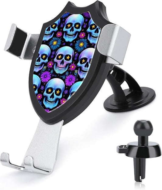 Hands Free Automobile Holder Flowers Floral Skull Phone Holders Phone Stand Cell Phone Car Mount