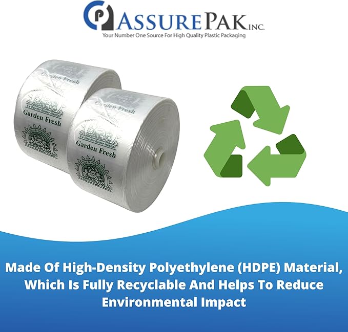 Clear Produce Bags Roll - 1500 Bags - 15"x20" – (2 Rolls, 8 Microns) – for Grocery, Small Business, Reusable Produce Use, Food & Storage Needs, Garden Fresh, Narrow Profile, Kitchen Use