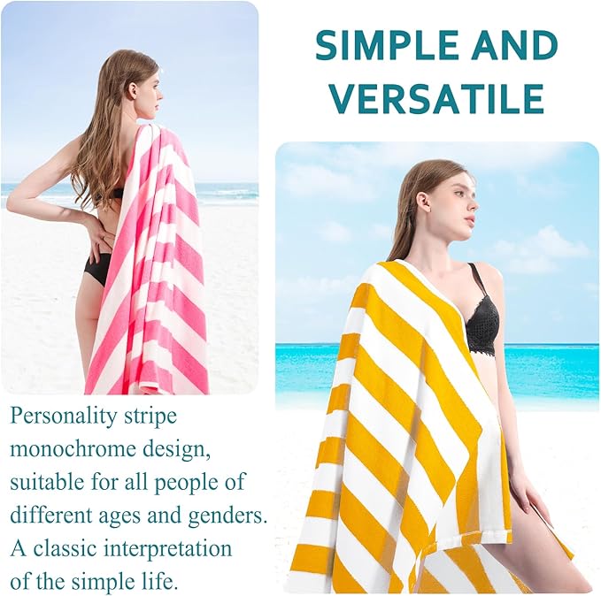 4 Packs Extra Large Beach Towel Bath Towel 72 * 40 Set Bathroom Sheets Bulk Oversized Soft Absorbent Thick XL Big Giant Microfiber Terry Blanket Clearance Turkish Toallas De Playa NOT Cotton Yellow