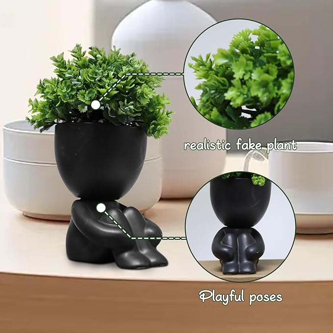 Zerzsy Fake Plants Artificial Succulents Plants for Room Bathroom Home Office Desk Cute Fake Plant Bathroom Decoration - Set of 1