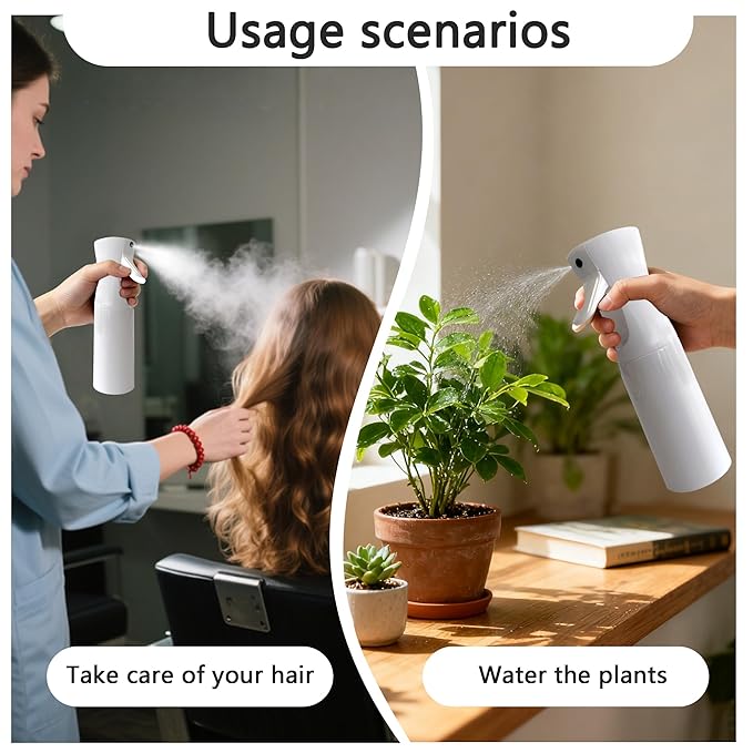 Spray Bottle for Hair Continuous Ultra Fine Mist (200ml) 360° Multi Spray Bottle for Plants, Cleaning, Skin Care Leakproof & Durable 1 Pack
