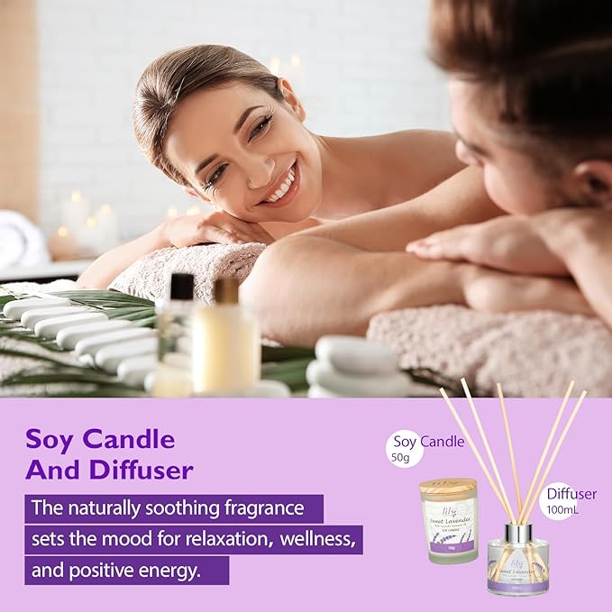 Christmas Gifts Spa Gift Set for Women - 22 Piece Lavender Luxury Bath & Body Basket with Bath Bomb, Lotion & Shower Gel | Bath Gift Set for Birthday Gifts, Mothers Day Gifts