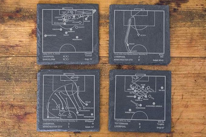 Greatest Liverpool Modern Plays: Slate Coasters (Set of 4) | Best Gift Idea for Sports Lovers | Liverpool Historic Moments Gifts