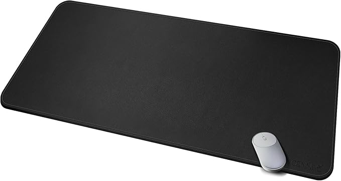 CENNBIE Leather Desk Mat Pad Blotter Protector, Extra Large Desk pad, Laptop Keyboard Mouse Pad 39.3" x 19.6"(Black)