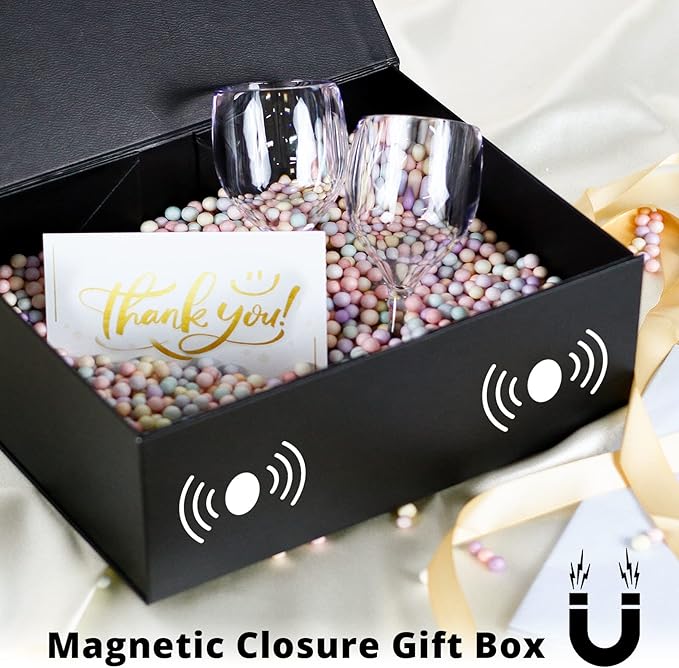 Luxury Large Gift Box 13.8"x9"x4.3" Storage Box Ribbon Magnetic Closure for Luxury Packaging Box for Mother's Day, Birthdays, Bridal Gifts,Weddings