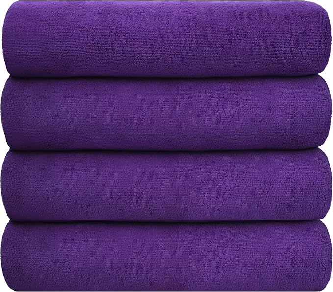 JML Bath Towel, Microfiber Bath Towels Set 4 Pack (30" x 60") - Large Size, Extra Absorbent, Quick Drying, Multipurpose as Fitness Towel, Sports Towels, Yoga Towel