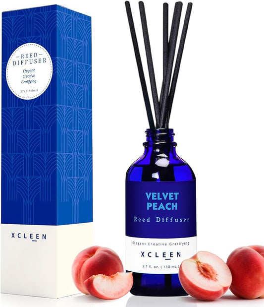 Reed Diffuser Set, Velvet Peach Scent Fragrance Oil Diffuser, Reed Diffusers for Home, Bathroom Air Fresheners & Decor