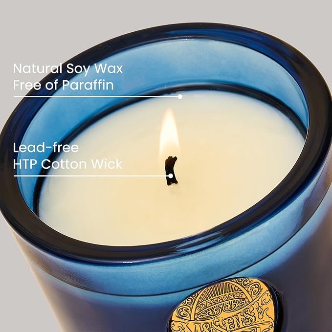 M&SENSE Natural Strong Summer Soy Candle | Summer's Night & Blue | 9.2 oz, 50H Burn Time | Luxury Scented Candle for Relaxation, Gifting, Home Décor | Ideal for Bedroom, Office, Party Ambiance