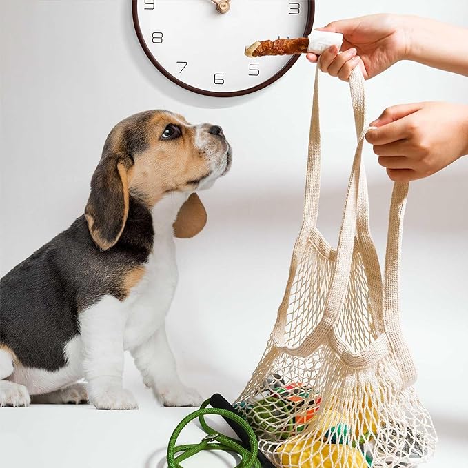 LZMS 3PCS Cotton Net Bags for Produce,Farmers Market Bag,Mesh Produce Bags Reusable Washable,Grocery Veggie Net Tote with Wide-Strap Carry Handles(Long Handle)