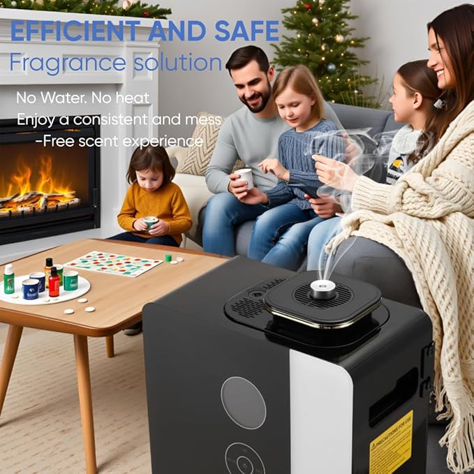 Diffuser - WiFi Air Machine for Home & Commercial Use, Covers 7500 sq. ft., Waterless Cold- Air Nebulizing HVAC Oil Diffuser for Large Room, Hotel, Spa, Office