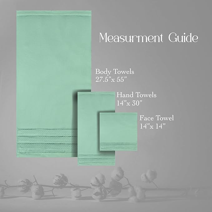 Premium Towel Set: Super absorbent, quick-drying, soft, plush. Features hanging loop, fade-resistant, eco & skin-friendly dyes. Luxury dobby design for bath or spa. (Teal, Bath Towel Set of 4)