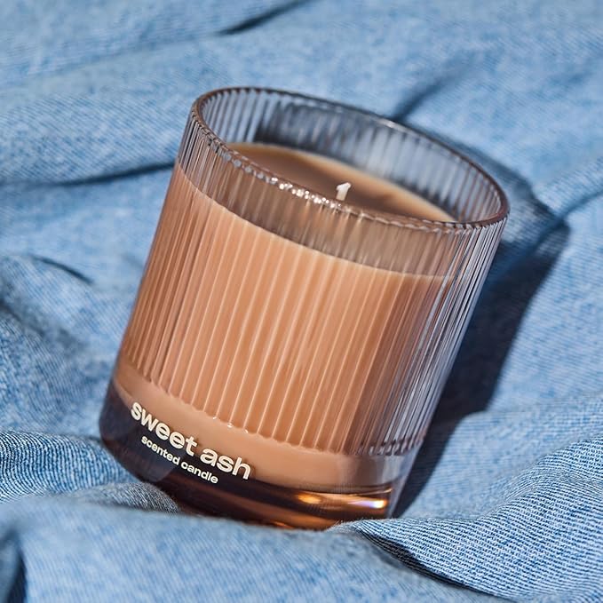Sweet Ash Scented Candle by Snif, Low-Key Sweet and Earthy Scent, 50+ Hours, 100% Cotton Fiber Wicks, Soy Wax Blend, Non-Toxic, Vegan, 8.5 oz