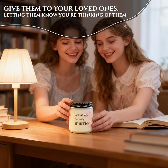 Lavender & Eucalyptus Scented Aromatherapy Candle - Natural Soy Wax, Long-Lasting, Ideal Newlywed Gift for Friend on Wedding/First Anniversary/Christmas