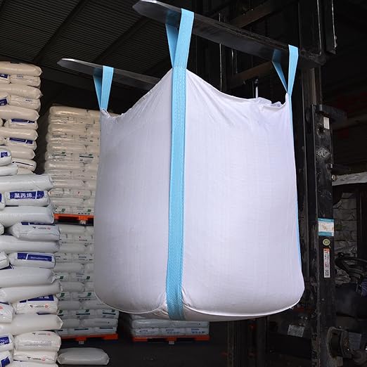2 Pack FIBC Bulk Bag, Flexible Bulk Bags1.5 Ton Bag, 35"L x 35"W x 43"H, 3300lbs SWL, Duffle Top Flat Bottom Heavy Duty, Woven Polypropylene Waste Bag