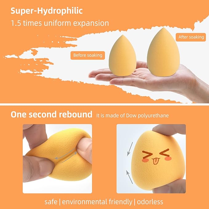 COSTICA Makeup Sponge Set Blender, Beauty Sponge Makeup Blender Flawless for Liquid - Multi Colored 8 pcs Exquisite Packeged