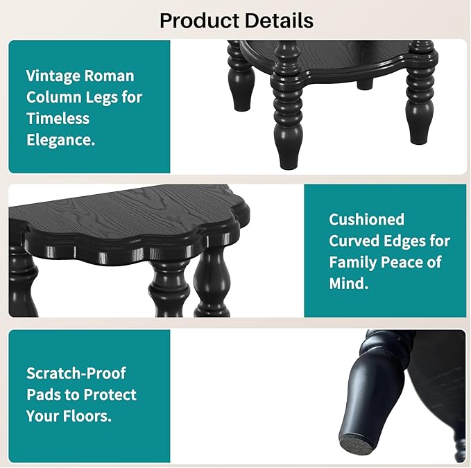 Wooden Plant Stand Indoor - 4 Tier 43.3" H Tall Classic Antique Vintage Heavy Duty Solid Wood Black Plant Flower Display Stand Shelf for House Corner, Living Room, Bedroom, Entryway, Hallway