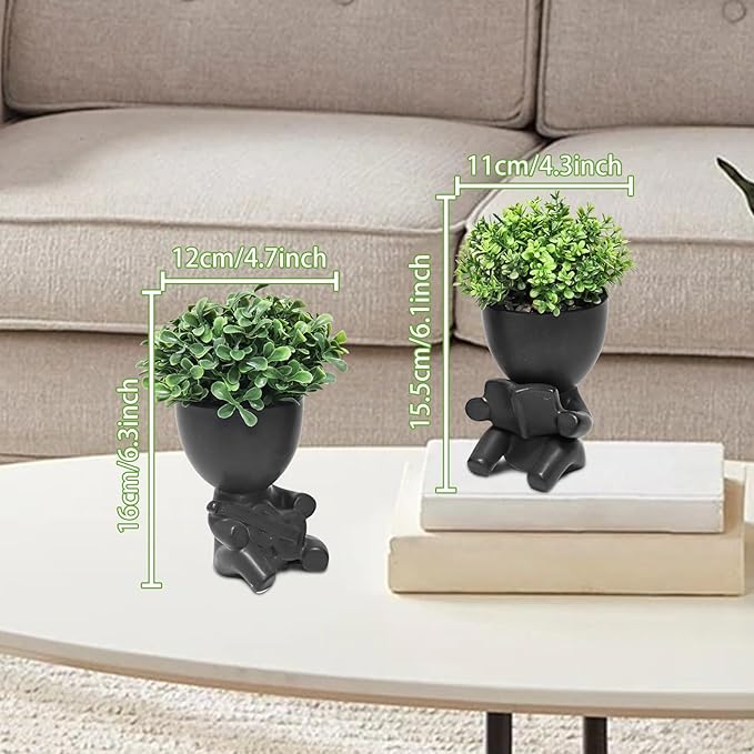 Zerzsy Desk Decorations for Women Office Small Office Desk Decor - Decorative Plants - Bathroom Shelf Decor Accent Women Cute Cubicle Accessories - Set of 2