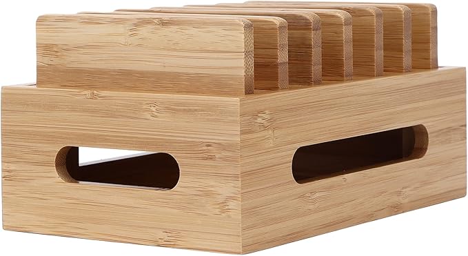 MAVIS LAVEN Phone Dock, Wooden Organizer Stand for Tablet and Smartphone, Aesthetic Design, for Home Office and Bedroom Use