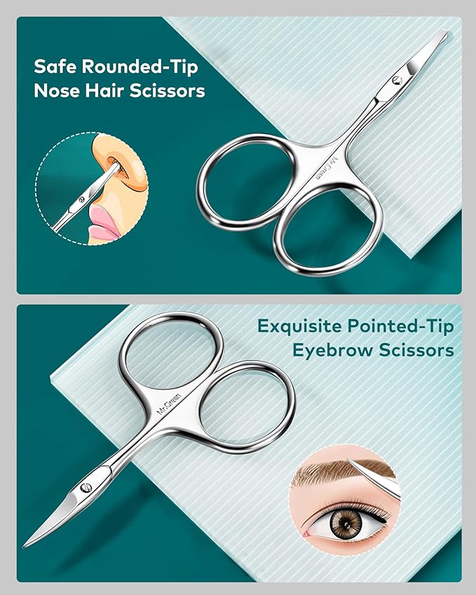 Manicure Set, Pedicure Sets, Nail Clipper Sets, Stainless Steel Professional Nail Cutter Kits with Travel Case (12 Count)