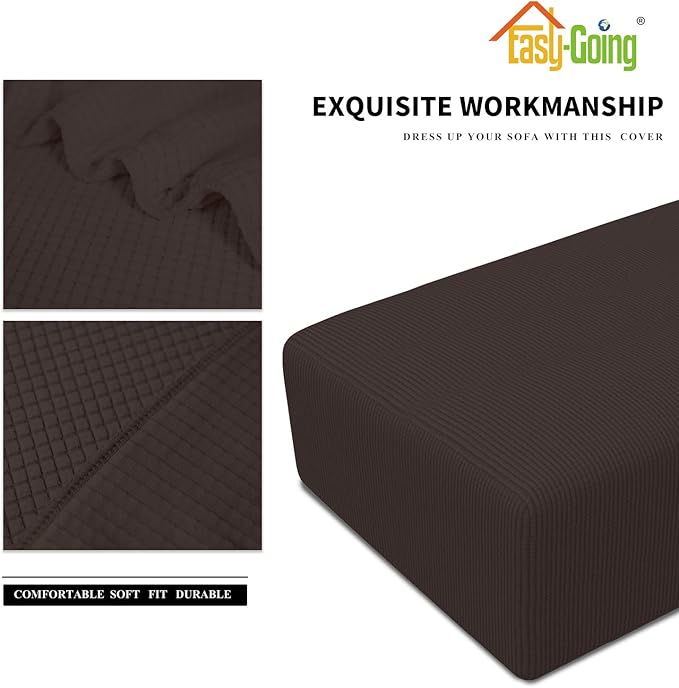 Easy-Going Stretch Ottoman Cover Folding Storage Stool Furniture Protector Soft Rectangle slipcover with Elastic Bottom (XX-Large,Chocolate)