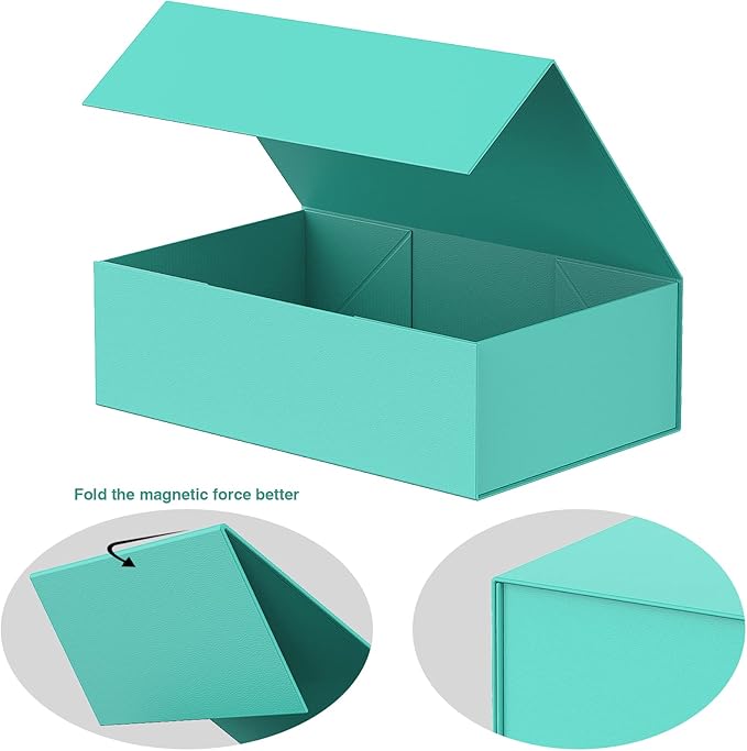 Luxury Large Gift Box 13.8"x9"x4.3" Storage Box Ribbon Magnetic Closure for Luxury Packaging Box for Mother's Day, Birthdays, Bridal Gifts,Weddings