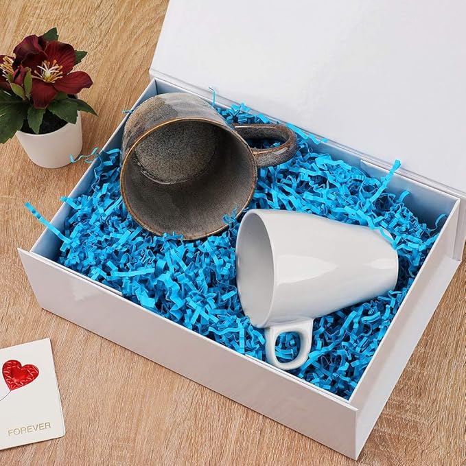 5 Pcs White Gift Box for Presents 10.8x7.5x3.5 Inches Magnetic Gift Boxes with Lid Luxury Gift Box for Rectangle Collapsible for Bridesmaid, Wedding, Birthday Gift Packging