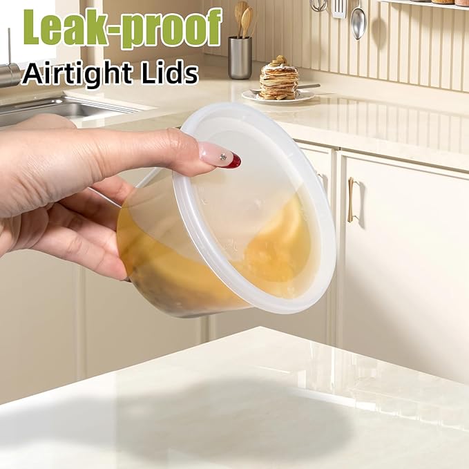 EASYTRIP (60 Sets 16oz Plastic Soup Containers with Lids, Food Storage Containers with Airtight Lid, Meal Prep Containers, BPA Free, Freezer Safe, Dishwasher Safe, Microwave Safe, Stackable