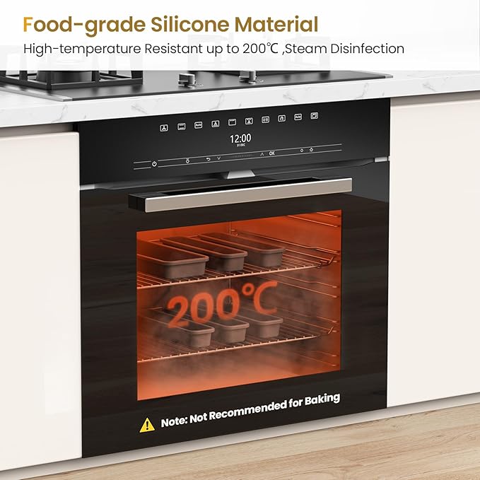 6 Pack Silicone Drawer Organizer for Kitchen, DIY Free Combination Silverware Organizer, Utensil Drawer Organizer, Moisture-proof and Heat-resistant up to 200°C, Anti-slip and Environmentally (Grey)