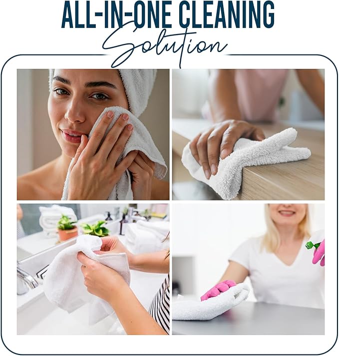 DAN RIVER 100% Cotton Wash Cloths 24 Pack [12x12] Soft & Absorbent Rags for Body, Gym, Hotels & Spa Perfect for Everyday Use Fingertip Towels, Opal Blue