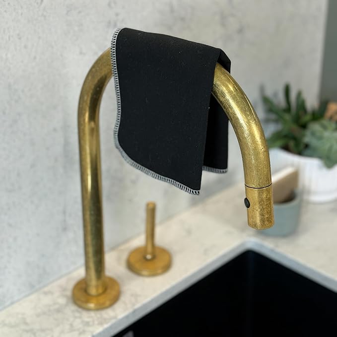 Reusable Paper Towels - 10 Pack - Roll of Washable Cotton Cloth Paper Towels - Paperless Reusable Napkins Cloth Washable - Absorbent + Long Lasting - Zero Waste Products - (Black Tie)